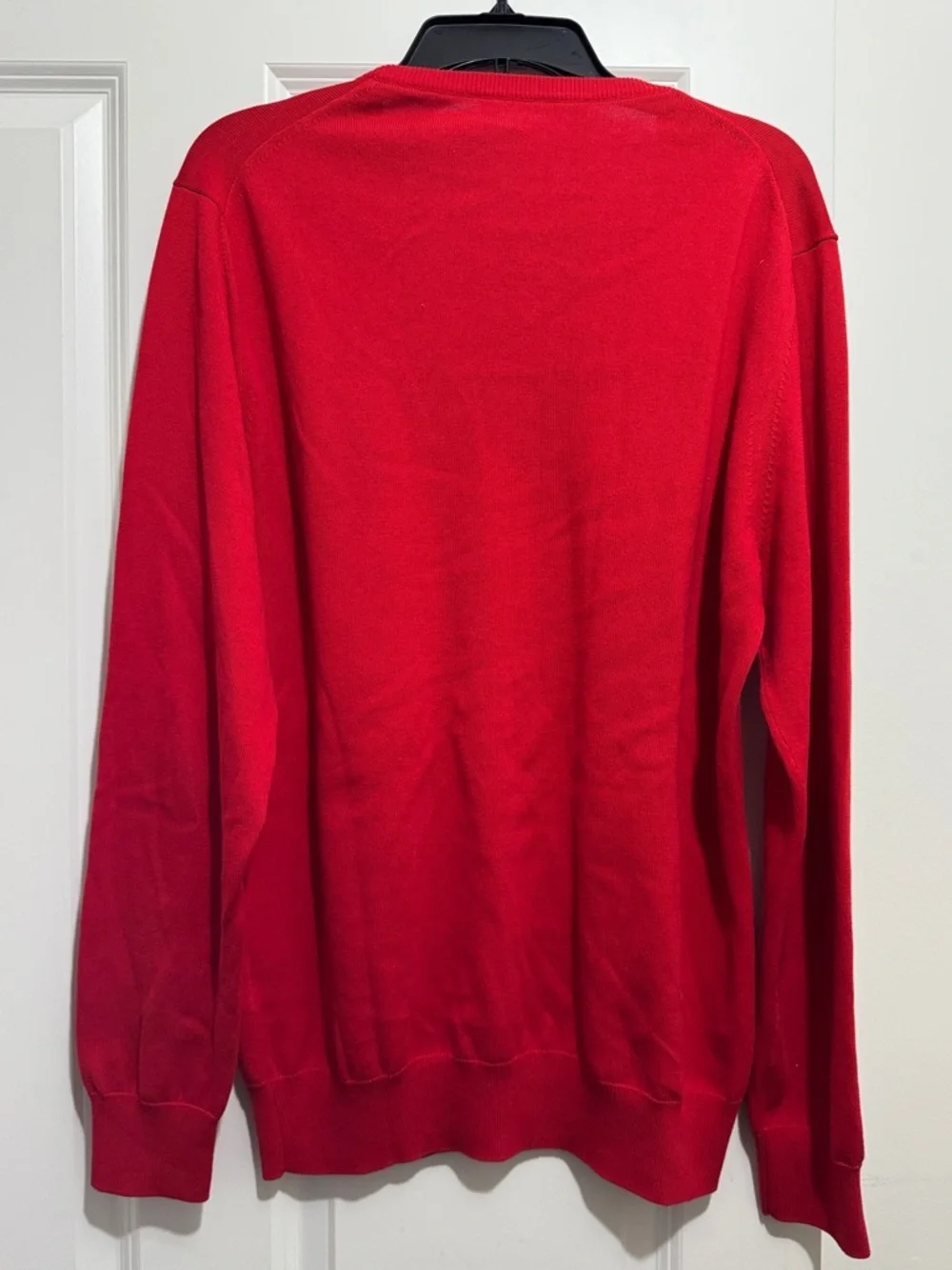 Givenchy Red Crewneck Sweater with Vertical Logo, Sz XL